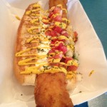 Freshly fried white flaky cod